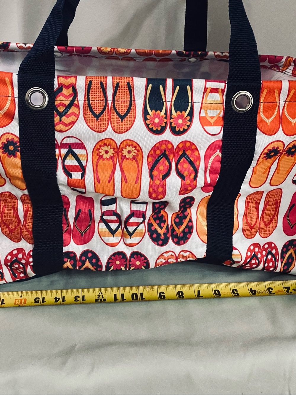 Thirty-One Gifts Flip Flop Print Beach Tote Set Utility Tote Cooler,Cinch Bundle - Picture 9 of 11